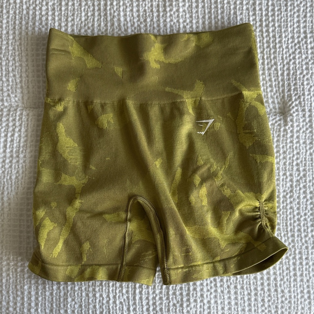 Gymshark Camo Olive Biker Shorts